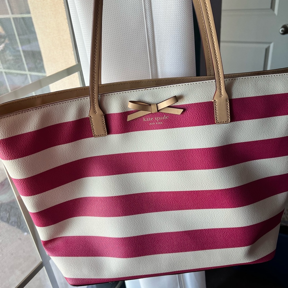 Kate spade pink stripe tote